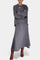 High Neck Sweater and Ribbed Maxi Skirt Set in Gray