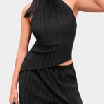 Halter Neck Asymmetrical Top with Wide-Leg Pants Set, photo 7