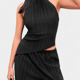 Halter Neck Asymmetrical Top with Wide-Leg Pants Set, photo 7