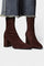Pointed Toe Ankle Boots with Block Heel in Brown