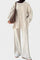 Relaxed Outfit with Round Neck Top and Flowing Pants in Apricot