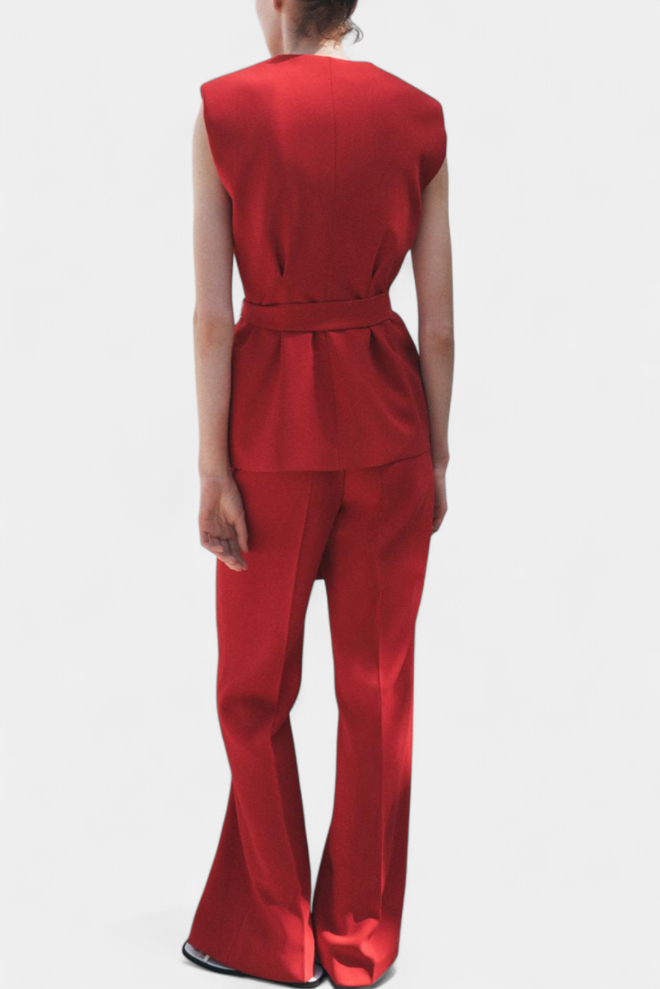 Women's Belted Gilet and Wide-Leg Pant Set, photo 3