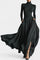 Black High-Neck Set with Pleated Skirt