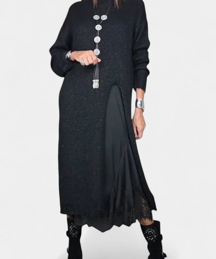 Women's Chic Layered Outfit in Black