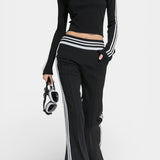 Retro Black Knit Set with Flared Pants
