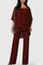 Flowy Off-Shoulder Two-Piece Kitty Set in Burgundy