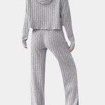 Women's Striped Knit Hoodie and Pants Set, photo 2