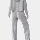 Women's Striped Knit Hoodie and Pants Set, photo 2