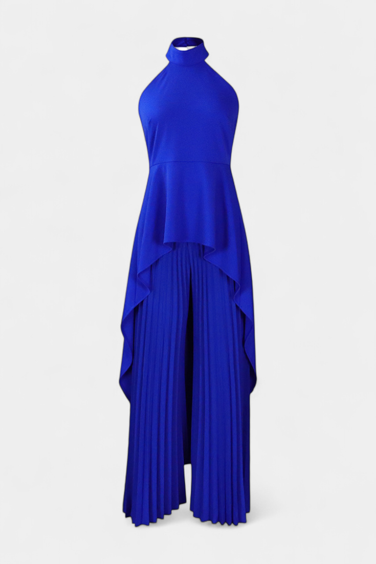 Asymmetrical Sleeveless Outfit with Pleated Pants, photo 11