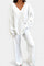 Women's Cozy V-Neck Two-Piece Daily Outfit in White