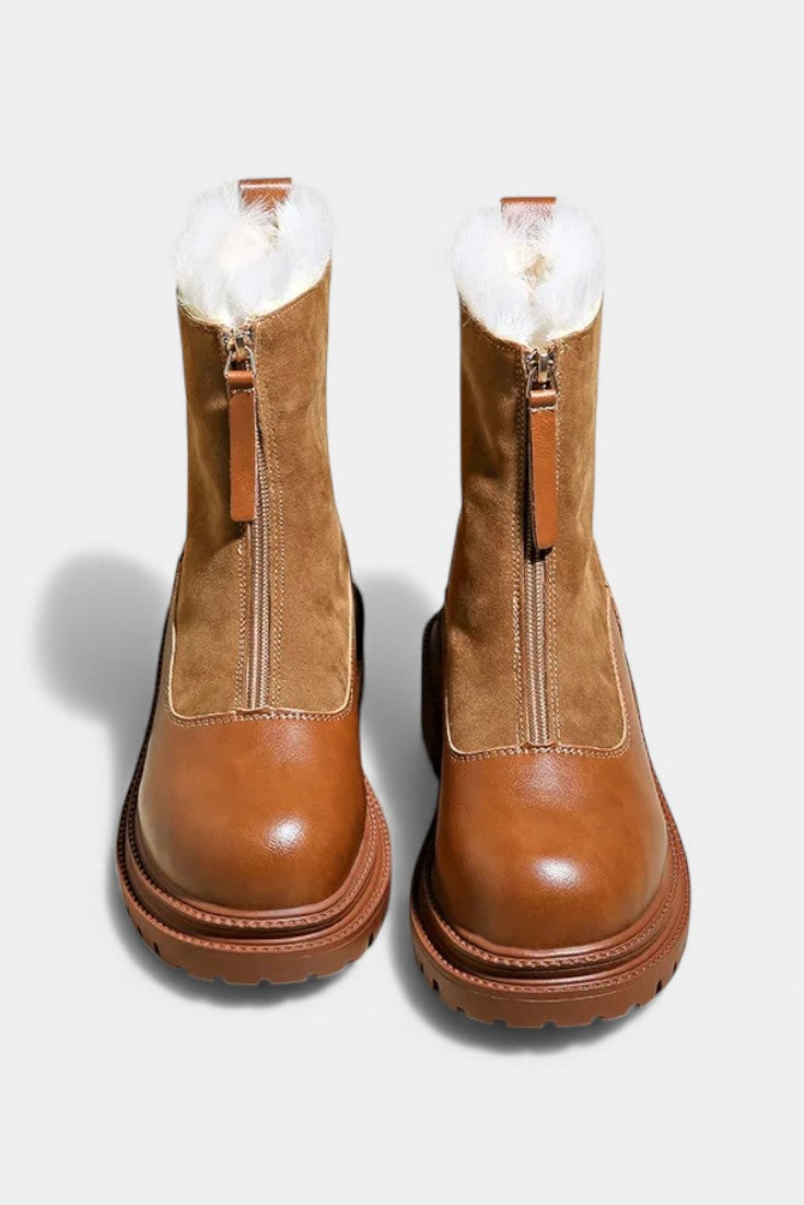 Women's Cleated Sole Boots with Faux Fur Trim, photo 4