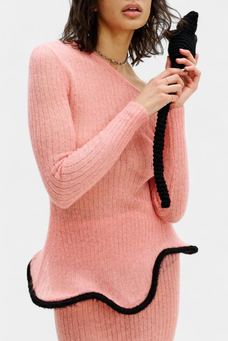 Asymmetric Knit Set with Shimmer Midi Skirt, photo 6