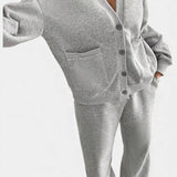 Relaxed Cardigan Jacket & Wide-Leg Pants Set, photo 4