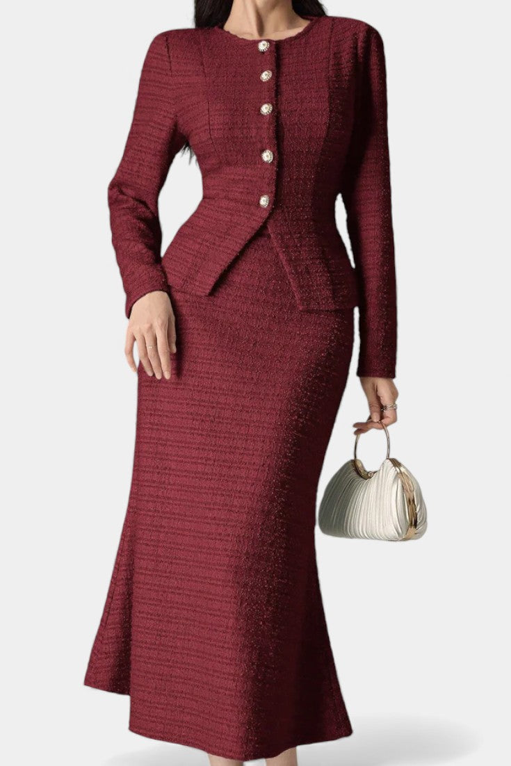 Round Neck Blouse with Midi Mermaid Skirt, photo 4