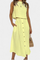 Cotton Button-Detail Midi Skirt Set in Yellow