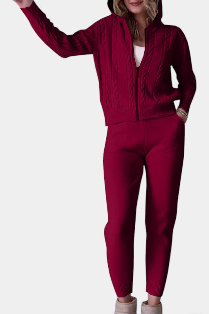 Women's Casual Ensemble in Burgundy