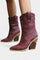 Women's Western Pointed-Toe Ankle Boots in Cabernet