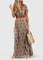 Alleta Sophisticated Maxi Dress in Brown