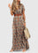 Women's Stylish Boho Maxi Dress in Brown