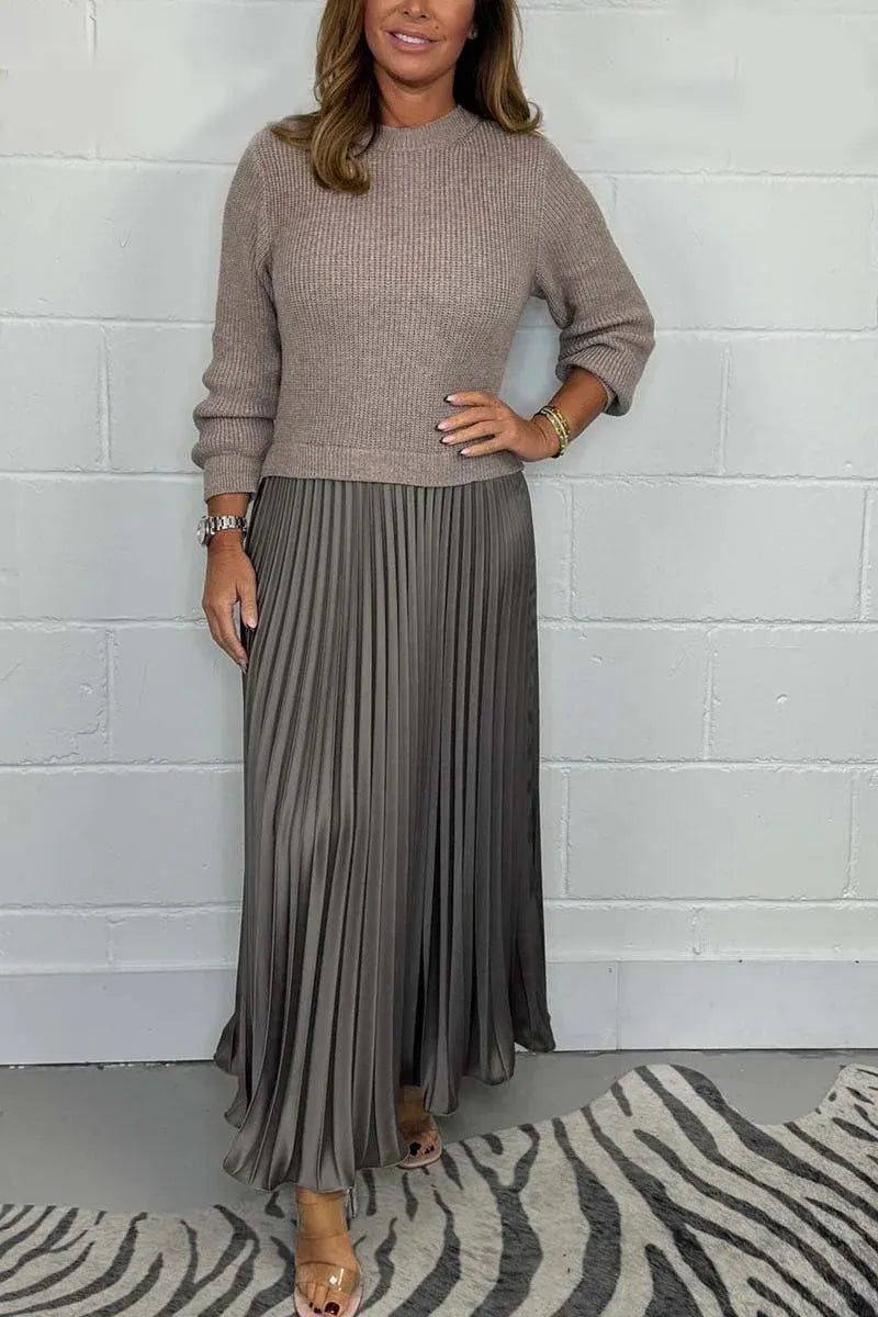 Maeliq Elegant Maxi Dress in Gray