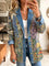Women's Vintage Floral Denim Jacket in Multicolor