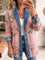Women's Vintage Patchwork Denim Blazer in Pink