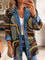 Women's Vintage Abstract Denim Jacket in Multicolor