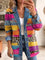 Women's Retro Leopard-Print Denim Jacket in Multicolor