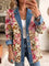 Women's Retro Floral Leopard-Print Jacket in Pink