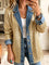 Women's Gold Glitter Patchwork Denim Jacket