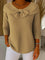 Women's Ribbed Sweater with Bow Detail in Khaki