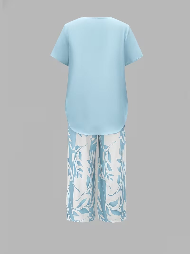Women's Casual Leaf Print Two Piece Set, photo 8