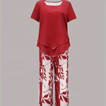 Women's Casual Leaf Print Two Piece Set, photo 11