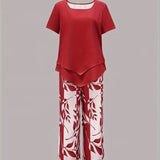 Women's Casual Leaf Print Two Piece Set, photo 11