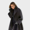 Women's Shawl-Collar Wool-Blend Coat in Black