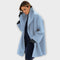 Women's Shawl-Collar Wool-Blend Coat in Blue