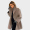 Women's Shawl-Collar Wool-Blend Coat in Brown