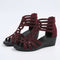 Fashionable women's comfort sandals in Burgundy