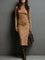 Women's Brown Long Midi Dress in Khaki