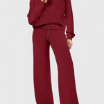 Women's Lightweight Casual Two-Piece Outfit in Burgundy