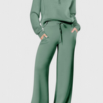 Women's Lightweight Casual Two-Piece Outfit in Light Green