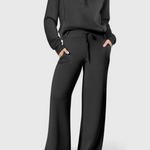 Women's Lightweight Casual Two-Piece Outfit in Black