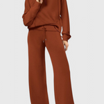 Women's Lightweight Casual Two-Piece Outfit in Orange-Red
