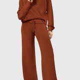 Women's Lightweight Casual Two-Piece Outfit in Orange-Red