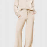 Women's Lightweight Casual Two-Piece Outfit in Light Khaki