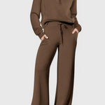 Women's Lightweight Casual Two-Piece Outfit in Brown / Coffee