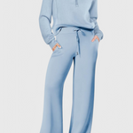 Women's Lightweight Casual Two-Piece Outfit in Light Blue