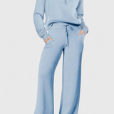 Women's Lightweight Casual Two-Piece Outfit in Light Blue