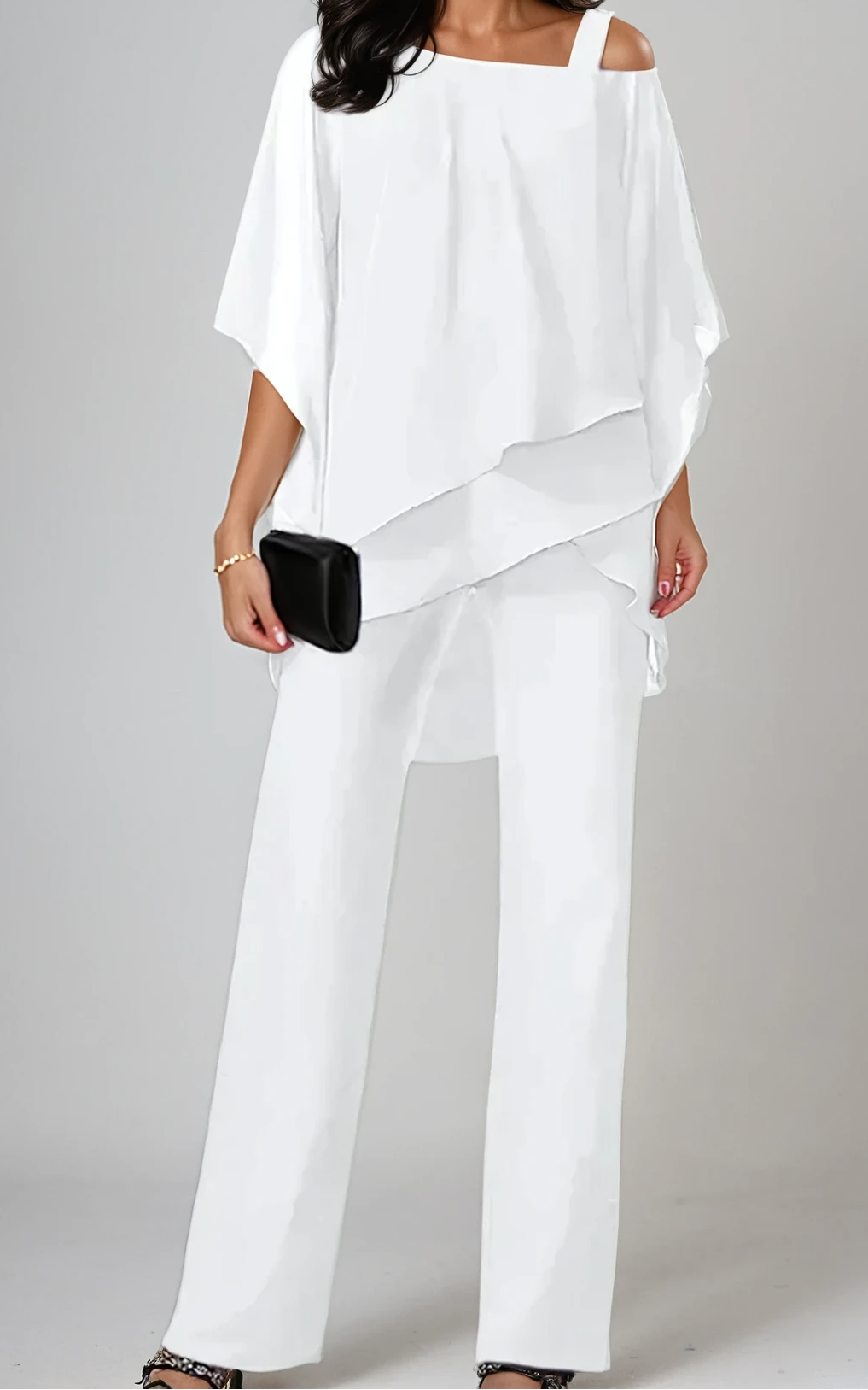 Women's Two-Piece Layered Set in White