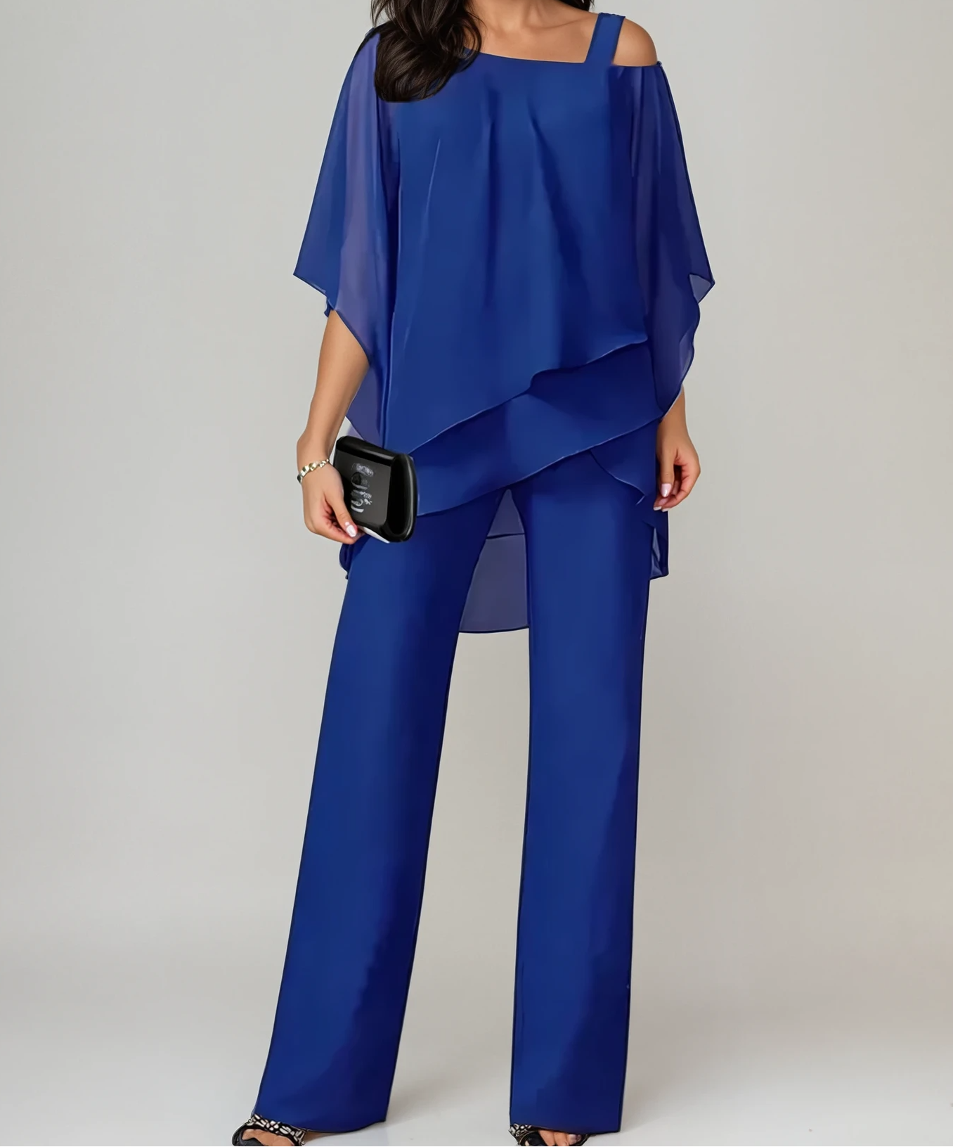 Women's Two-Piece Layered Set in Blue